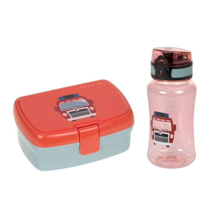 Set Boîte à Goûter et Gourde enfants - Tiny Drivers, Pompiers (Lassig)