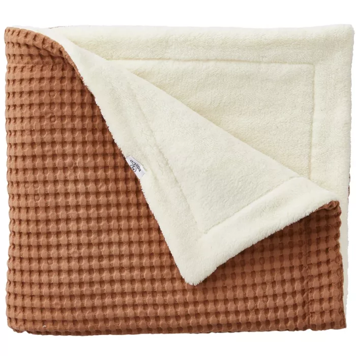 Maxi couverture bébé en coton gaufré cassonade (BB and Co)