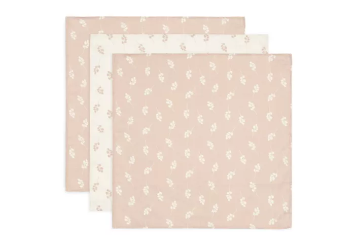 Lange gaze de Coton small 70x70cm Twig Wild Rose (3p) (Jollein)