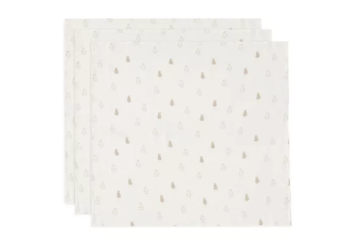 Lange gaze de coton Small 70x70cm Happy Miffy Nougat (3pack) (Jollein)