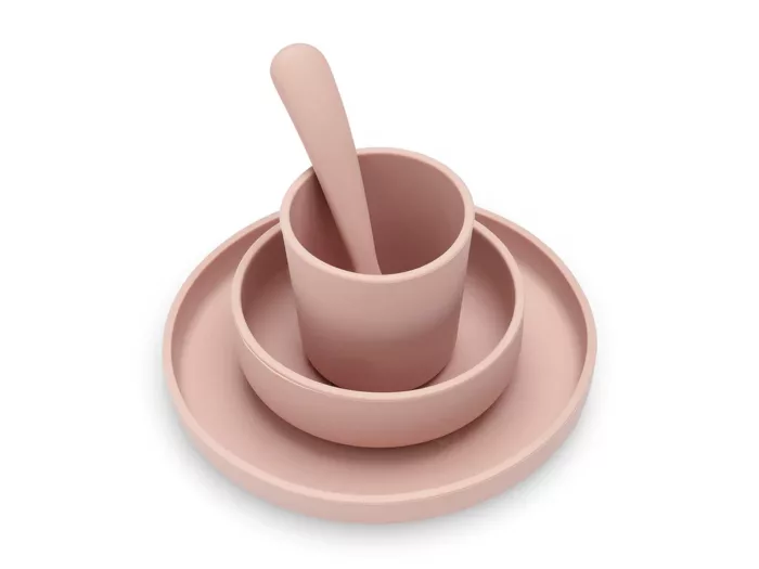 Set de table bébé Silicone Pale Pink (4pcs) (Jollein)