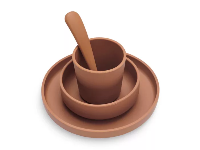 Set de table bébé Silicone Caramel (4pcs) (Jollein)
