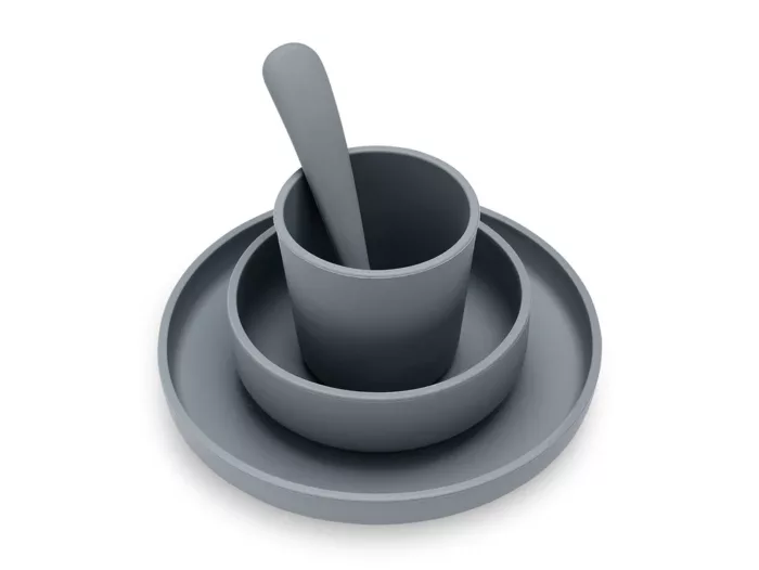 Set de table bébé Silicone Storm Grey (4pcs)(Jollein)