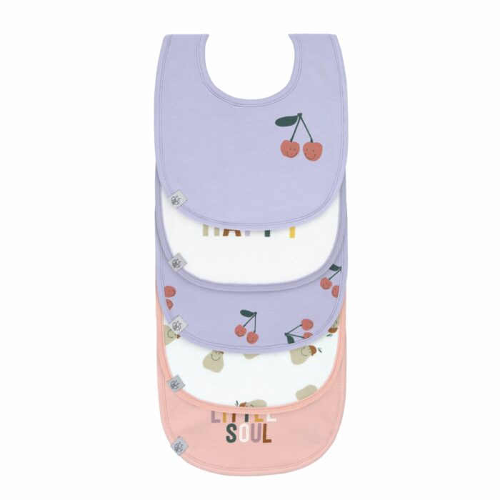 Bavoirs imperméables (Lot de 5) - Happy Fruits, Cerise (Lassig)
