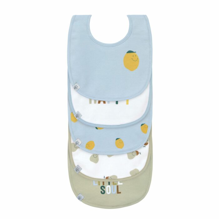 Bavoirs imperméables (Lot de 5) - Happy Fruits, Citron (Lassig)