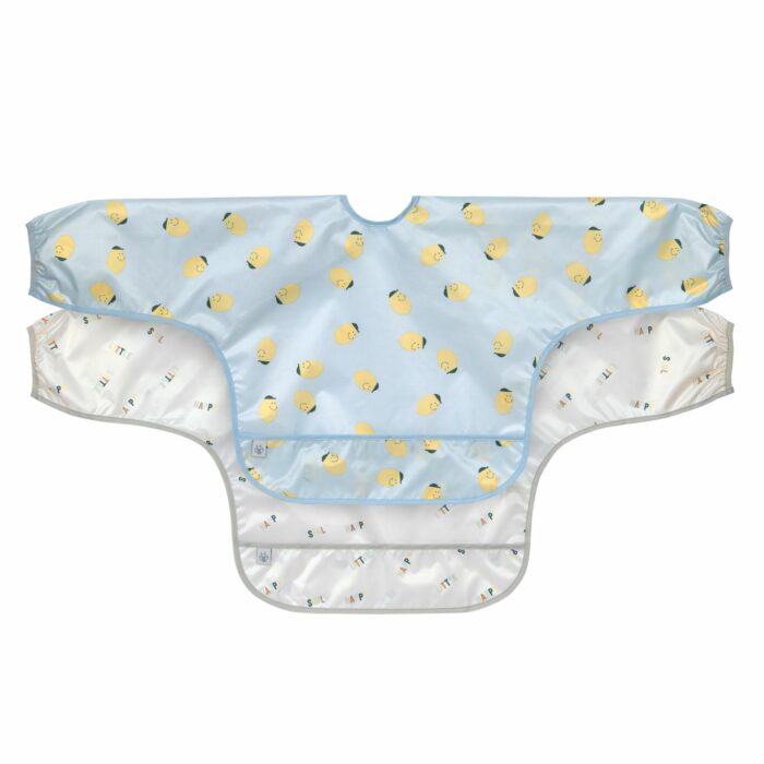 Bavoirs manches longues avec poche (2pcs) - Happy Fruits, Citron (Lassig)
