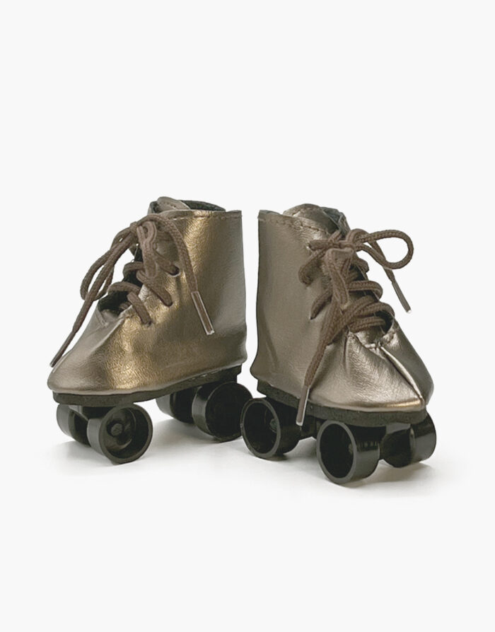 Paire de patins à roulettes en simili cuir mordoré (Minikane)
