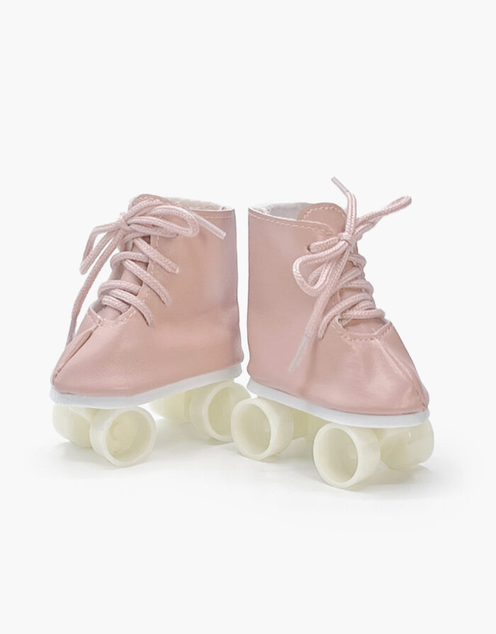 Paire de patins à roulettes en simili cuir rose (Minikane)