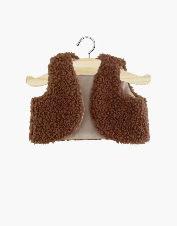 Gilet sans manches Tao en bouclette marron (Minikane)