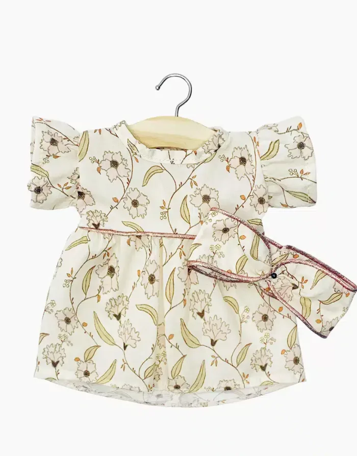 Robe Daisy et son headband croisé en coton Janelle (Minikane)