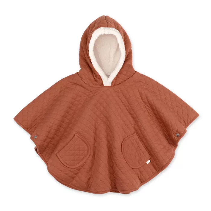 Poncho de voyage 9-36m Brick PADY QUILTED + TEDDY (Bemini)