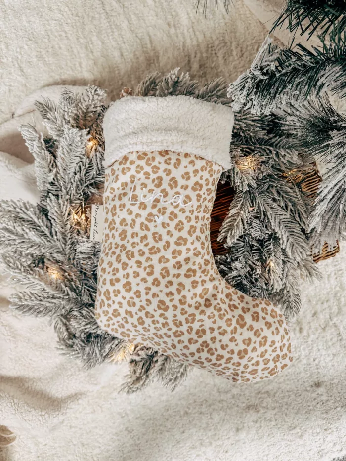 Chaussette de Noel moumoute léopard (Mon petit Léon)