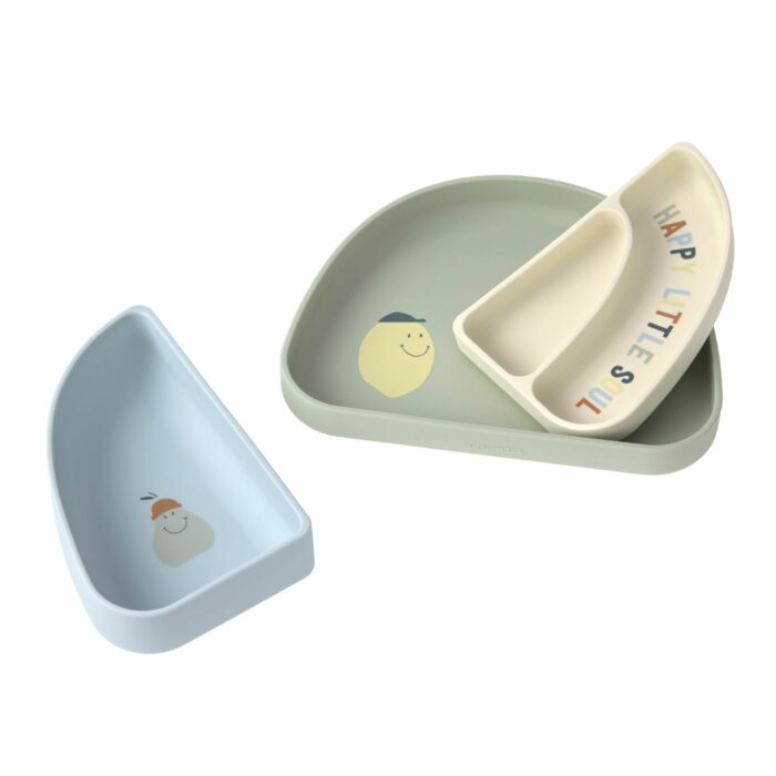 Set de vaisselle silicone (3pcs) -Happy Fruits, Citron (Lassig)