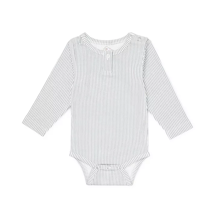 Body manches longues William - GOTS - Classic Stripes Blue (CamCam)