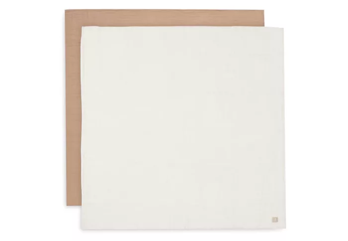 Lange Gaze de Coton Large 115x115cm - Biscuit/Ivory - 2 Unités (Jollein)