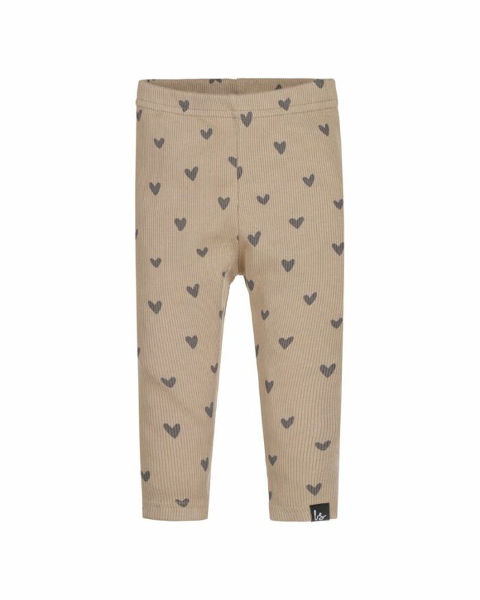 Legging Imprimé Coeurs Marron (Babystyling)