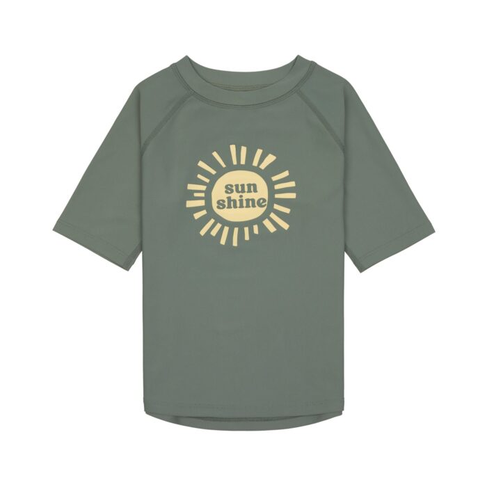 T-shirt de bains à manches courtes enfants (anti-UV) - Soleil, olive foncé (Lassig)