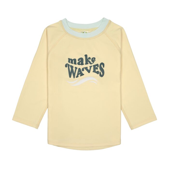 T-shirt de bains à manches longues enfants (anti-UV) - Vagues, vanilla (Lassig)