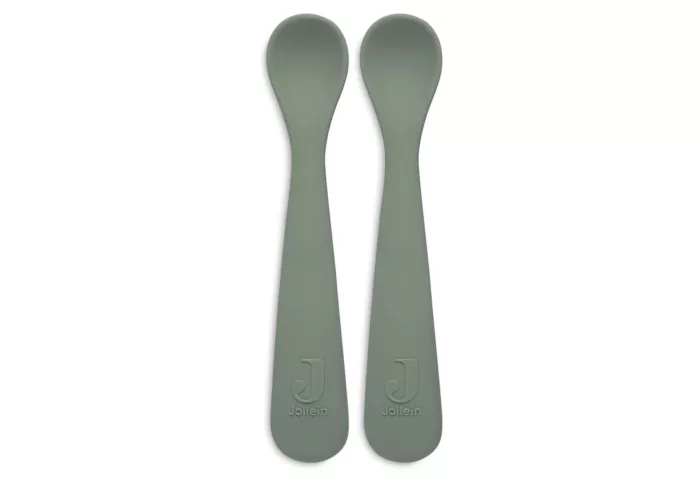Cuillère souple Silicone - Ash Green - 2 Unités (Jollein)