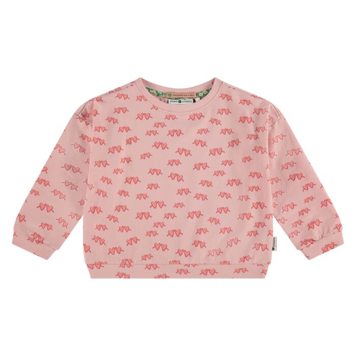 Sweat Imprimé Coeurs Fille SS25 (Stains Stories)