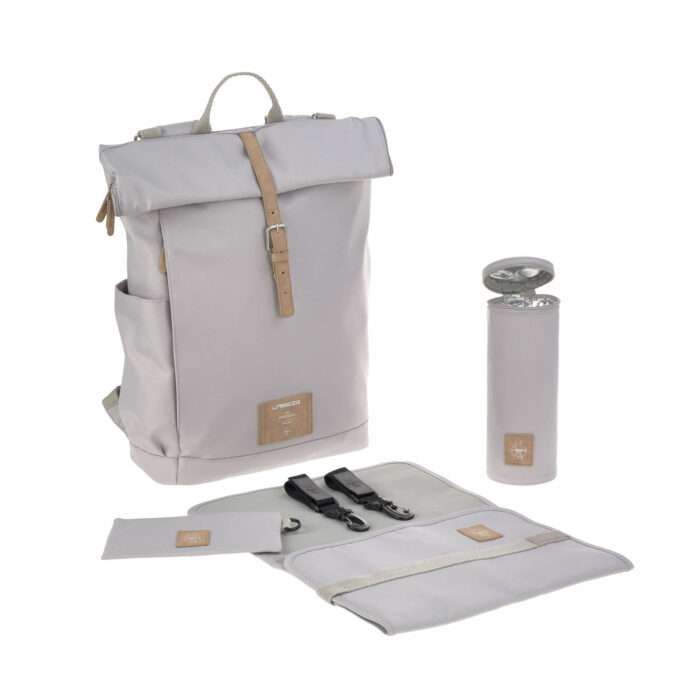 Sac à dos à langer Rolltop, gris (Lassig)