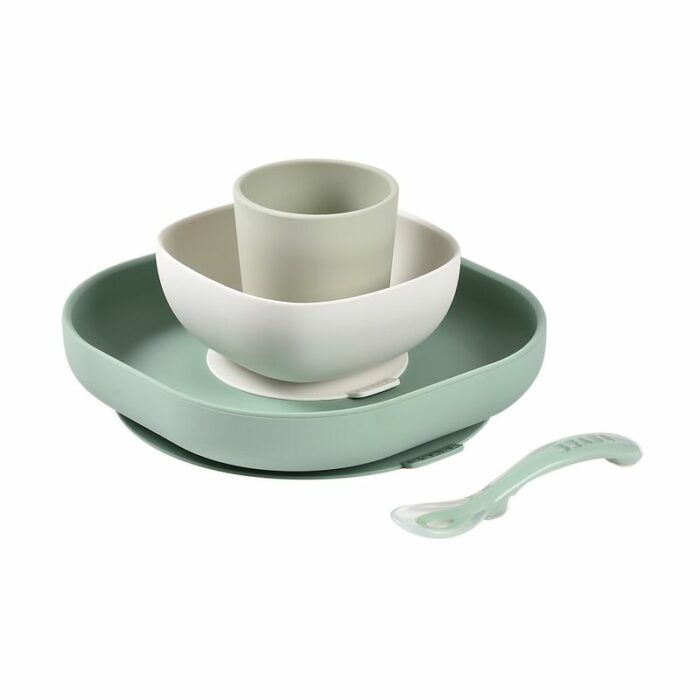 Coffret repas silicone Vert sauge (Béaba)