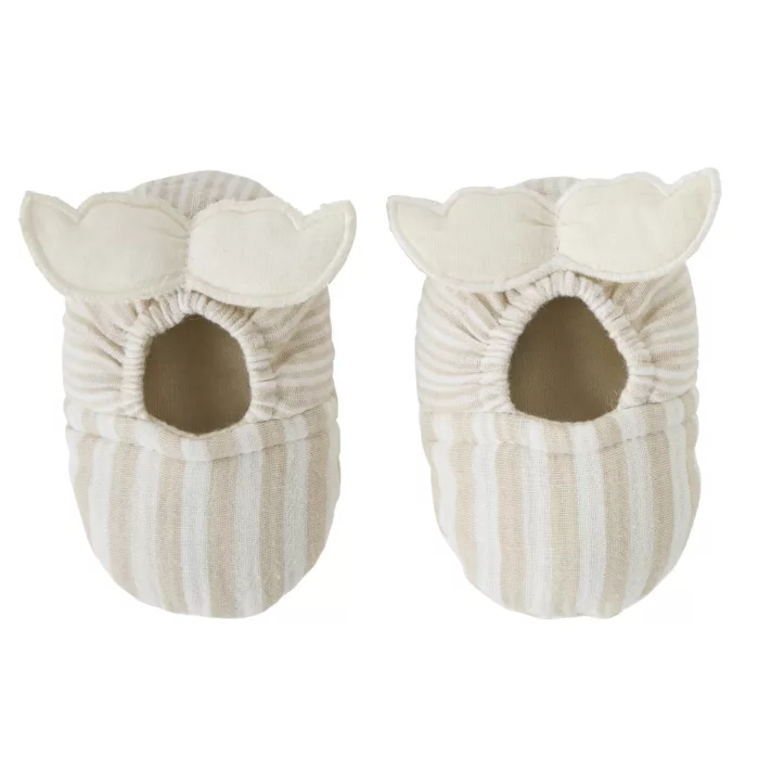 Chaussons avec ailes d’ange rayé galet (BB and Co)