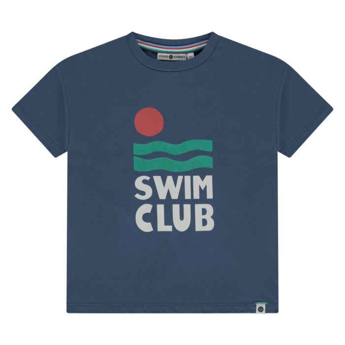 T-shirt Swim Club Blue - Garçon SS25 (Stains Stories)