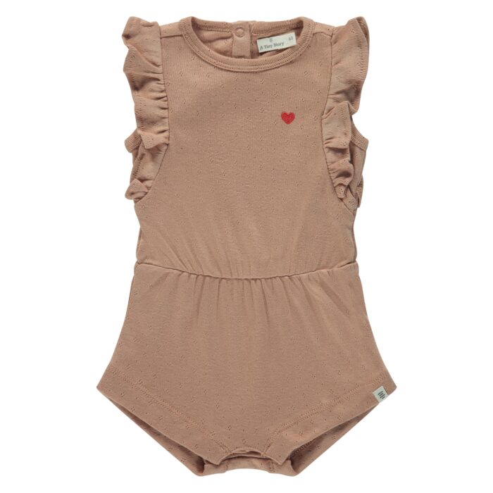 Combinaisons short bébé Courtes Manches - Dusty Coral (Tiny Story SS25)
