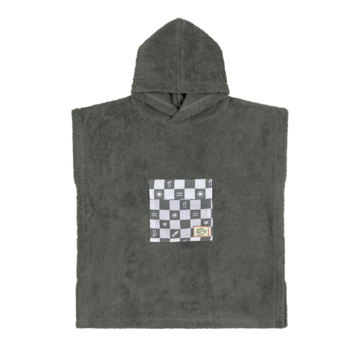 Poncho de surf en éponge enfants, olive foncé (Lassig)