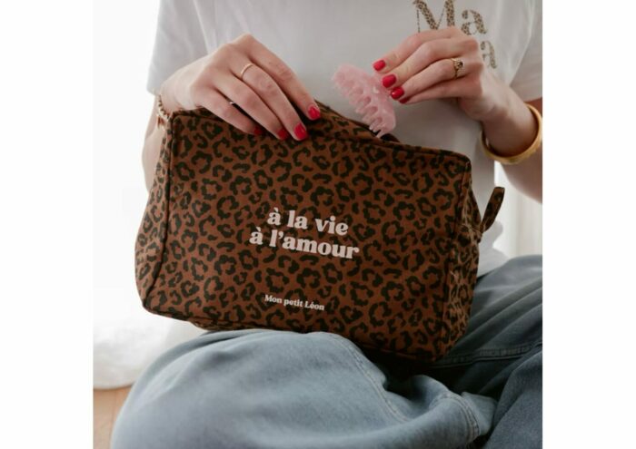 Trousse de toilette LÉOPARD Marron À LA VIE À L'AMOUR (Mon Petit Leon)