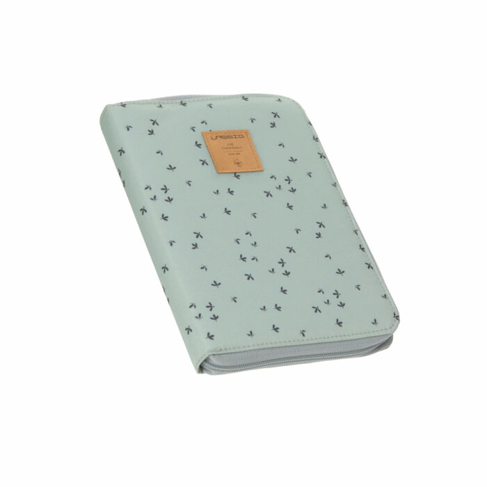Pochette carnet de santé, Floral menthe (lassig)