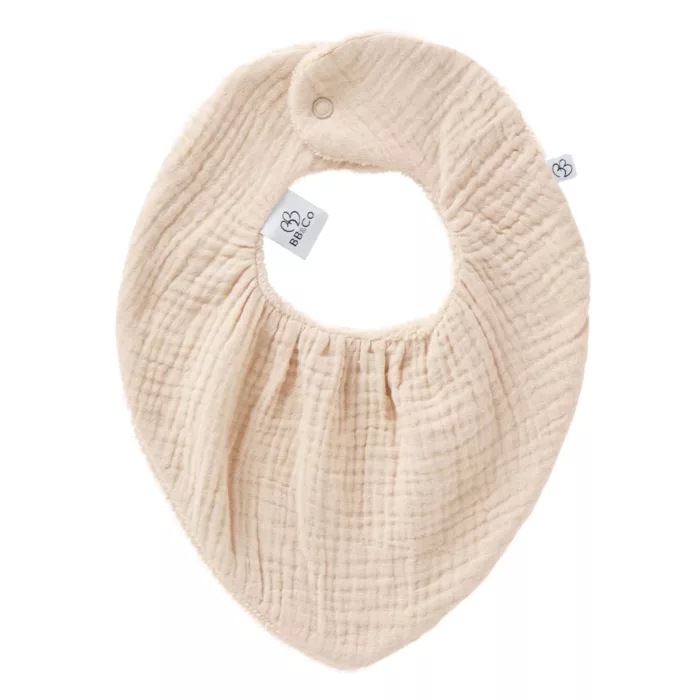 Bavoir-bandana réversible en bambou et gaze biscuit (BB&CO)