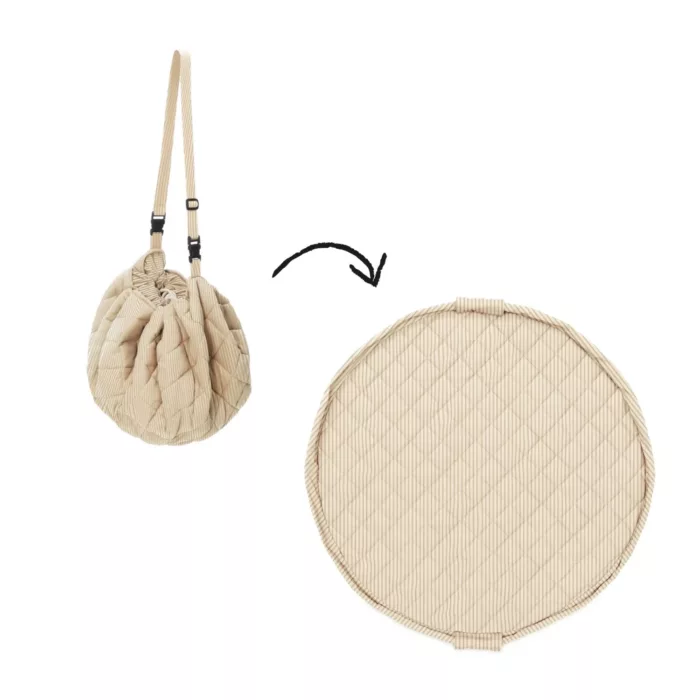 Tapis d'éveil Coton Bio - Stripes Brown (Play and Go)