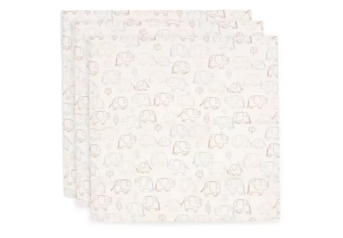 Lange Gaze de Coton Small 70x70cm - Elephant Tales - 3 Unités (Jollein)