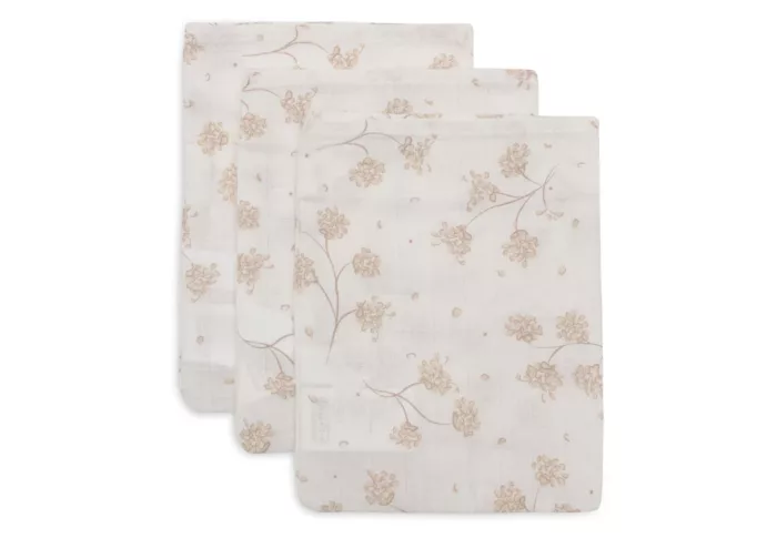 Gant de Toilette Gaze de Coton 15x20cm - Leafy Dreams - 3 Unités (Jollein)
