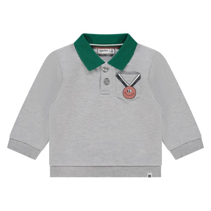 Sweat Polo Grey Melange Bébé Garçon  (Babyface AW25)