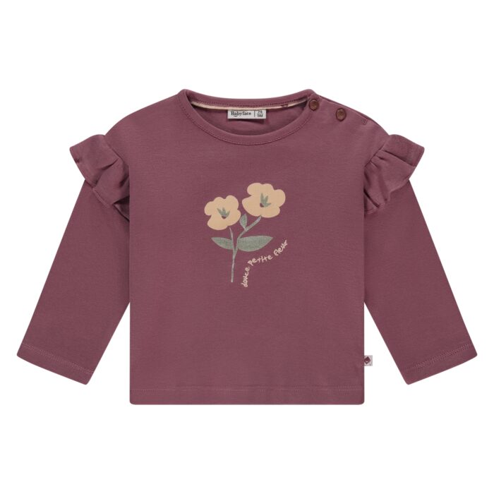 T-Shirt Manches Longues Burgundi Bébé Fille (Babyface AW25)