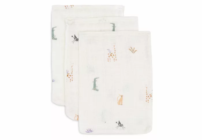 Gant de Toilette Gaze de Coton - Jungle Jambo - 3 Unités (Jollein)