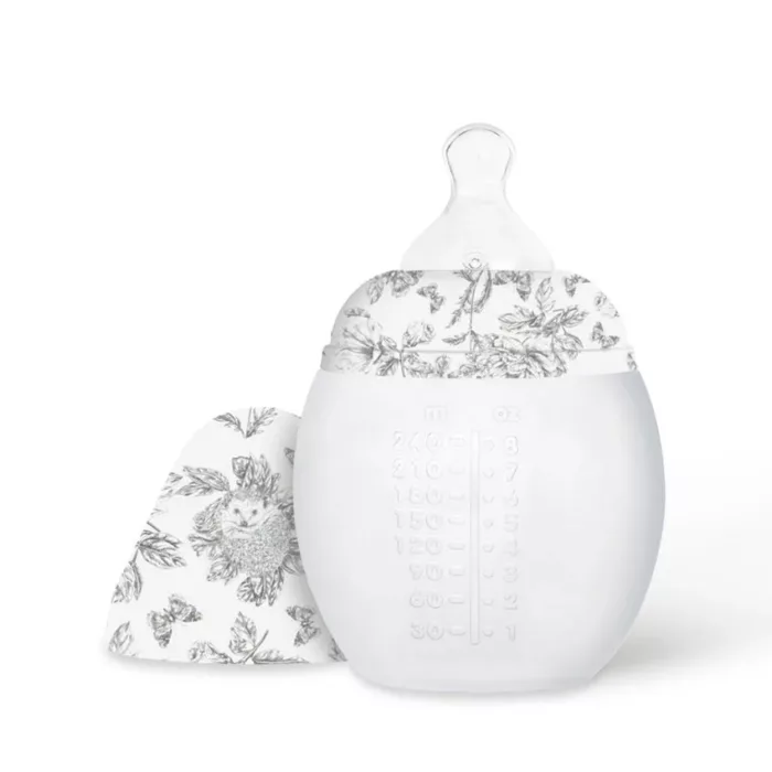Biberon 240 ml | Tartine et Chocolat "Toile de Jouy" Gris (Elhée)