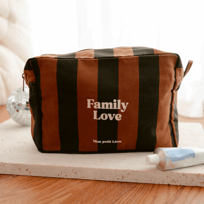 Trousse de toilette rayures family love (mon petit léon)