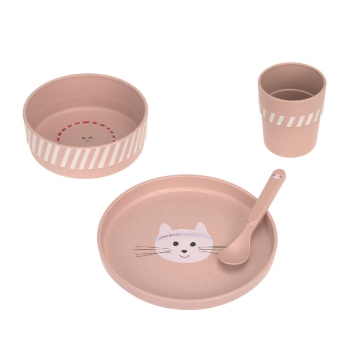 Coffret repas enfants - Tiny Team, Chat (Lassig)