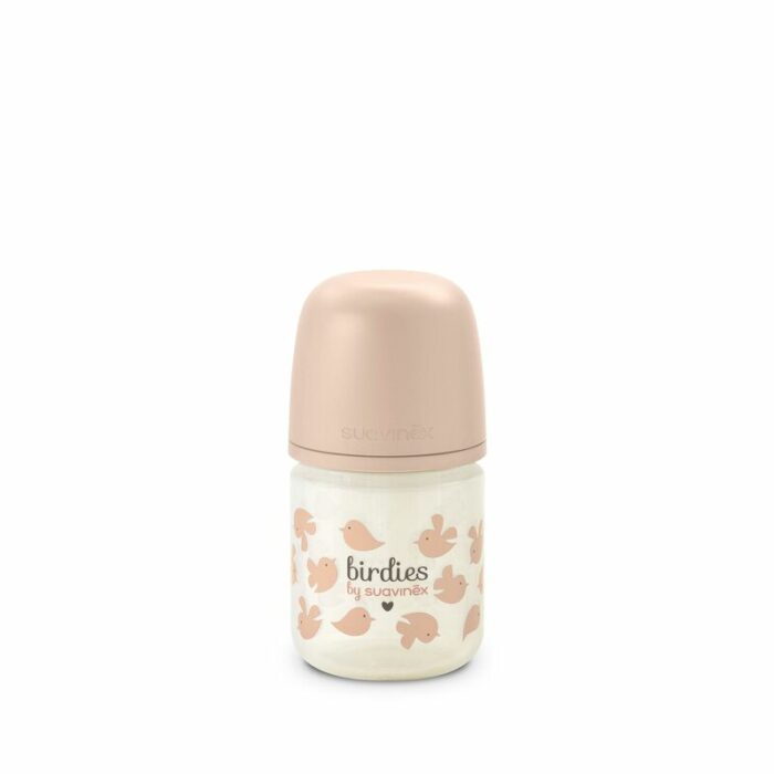 Biberon en verre avec tétine SX Pro 120 ml Rose (Suavinex) |