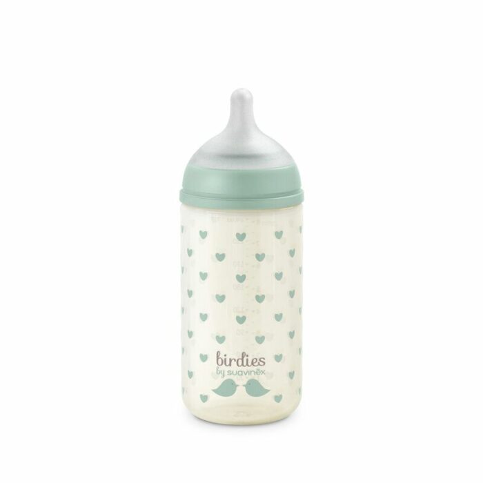 Biberon en verre 240ml Birdies Vert (Suavinex)
