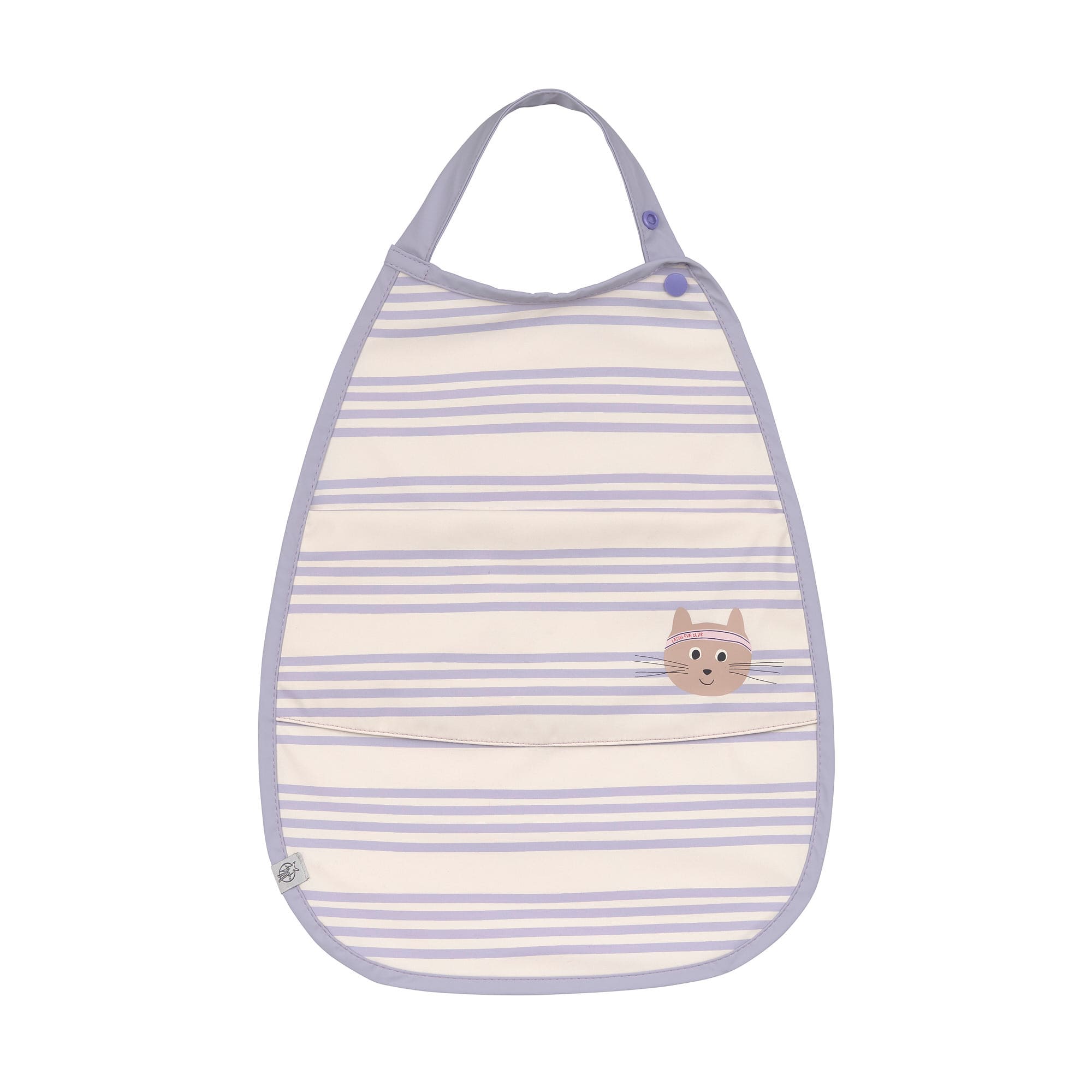 Bavoir avec poche (grande) - Tiny Team, Chat (Lassig)