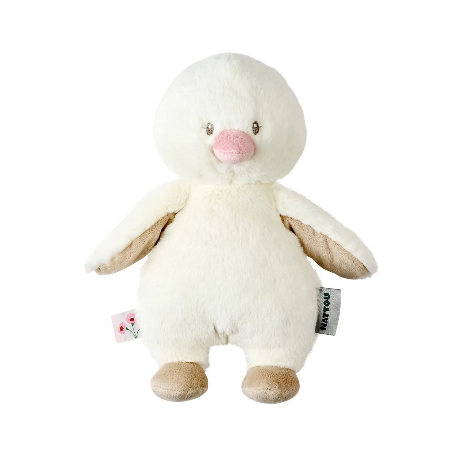 FanFan Peluche Caneton – 30 cm – douce peluche bébé – Blanc cassé (Nattou)
