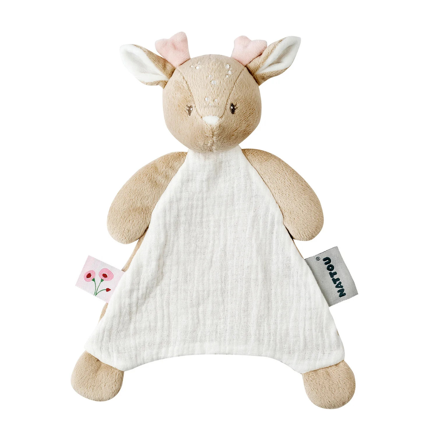 FanFan Doudou Bébé - 25 x 20 cm - Doudou faon - Beige (Nattou)