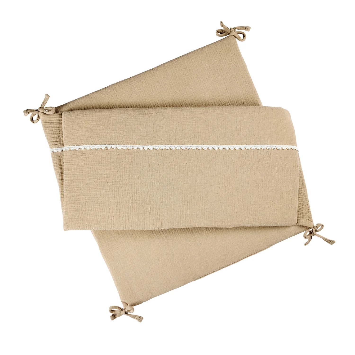 FanFan Tour de lit coton tétra – Sable – 60/70 cm – Protection de lit bébé douce (Nattou)