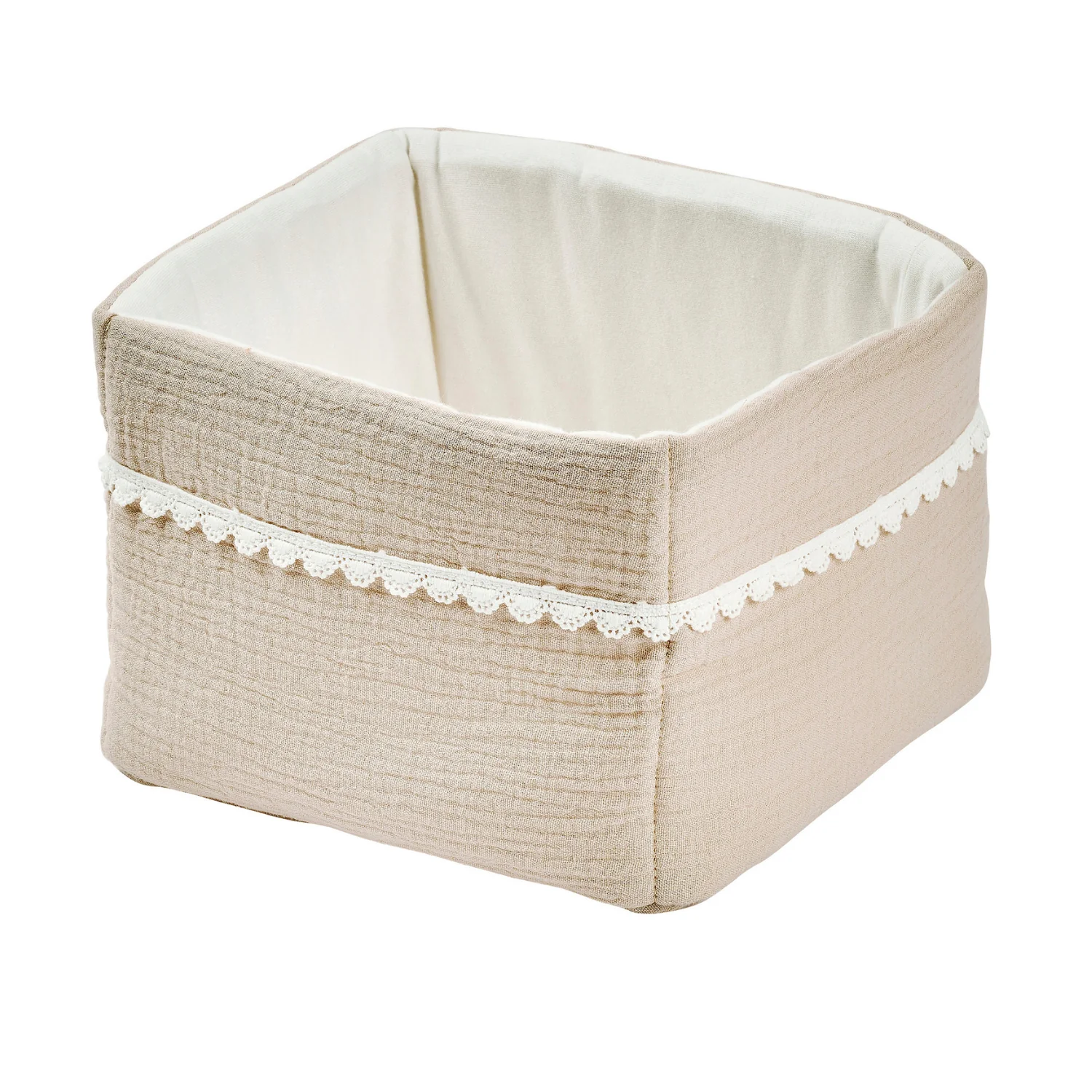 FanFan Panier de soin sable 20x20 cm – Panier de rangement bébé – Coton tétra – Accessoire bébé (Nattou)