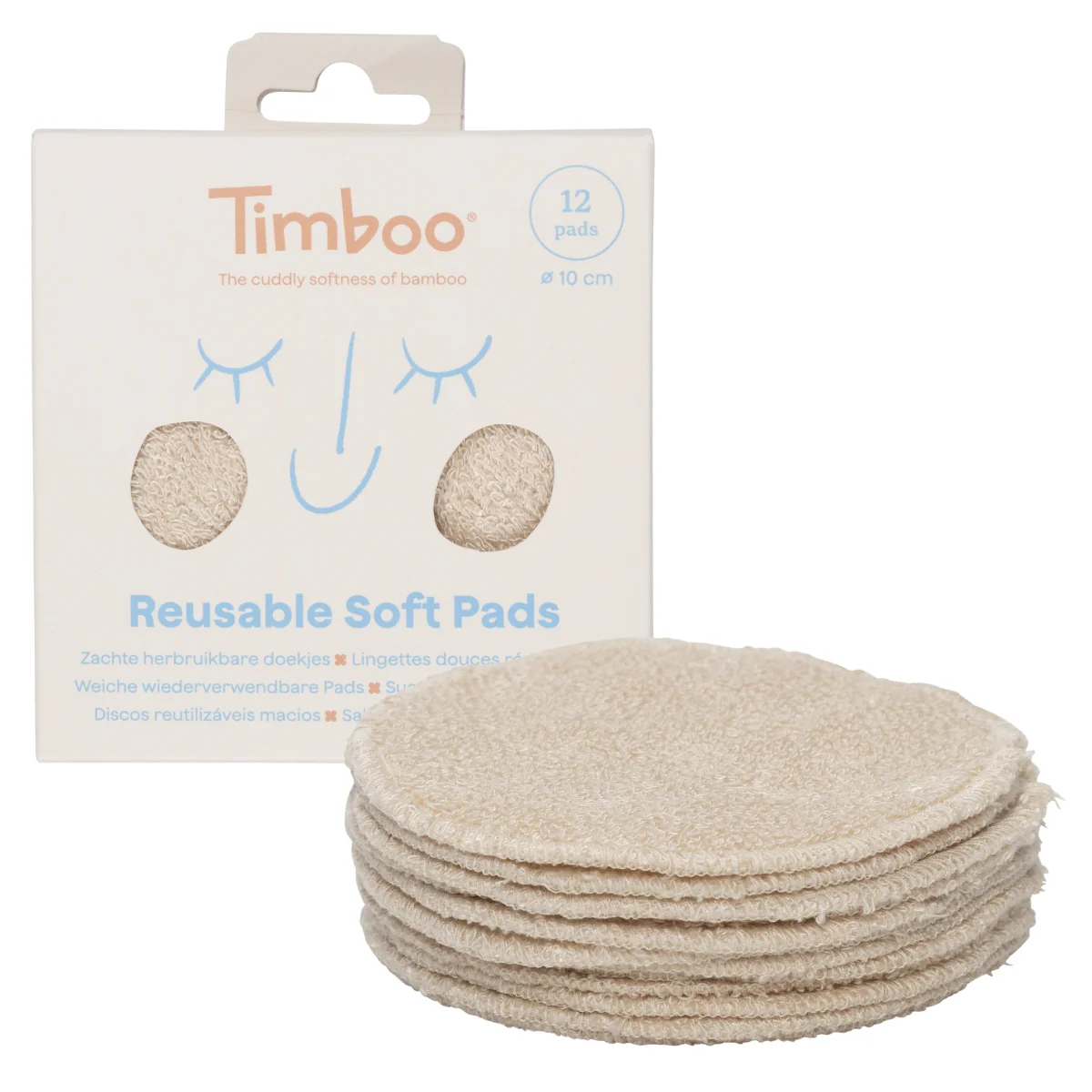 12 Cotons réutilisables frosted almond (Timboo)